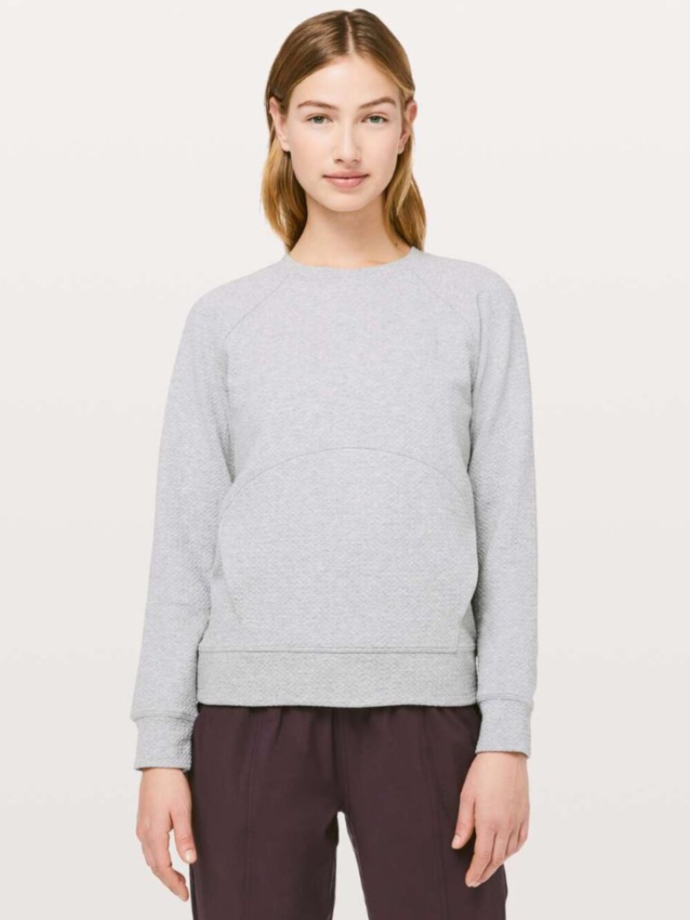 Lululemon Catch A Moment Crew Heathered Core Light Grey Size 8